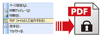 PDFの出力では、パスワードの設定をはじめ編集制限や印刷制限などの各種設定が可能です。